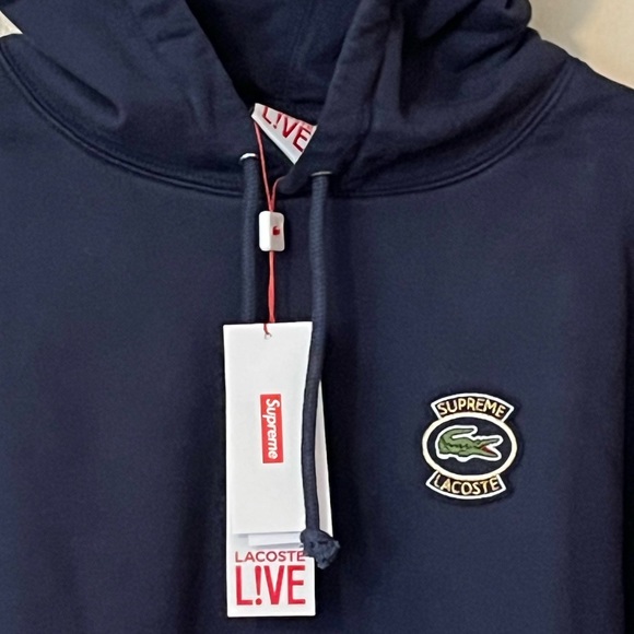 Supreme x Lacoste 2019 pullover hoodie size Large. NWT - Picture 2 of 8